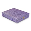 7" x 9" Songket Frame (Silver Violet) with Gold Plated Pewter : Sunflowers