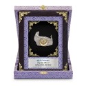 7" x 9" Premium Songket Frame with Gold Plated Pewter (Silver Violet) : Tengkolok