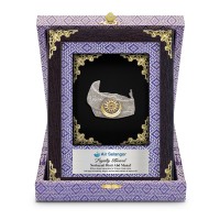 7" x 9" Premium Songket Frame with Gold Plated Pewter (Silver Violet) : Tengkolok