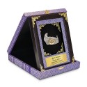 7" x 9" Premium Songket Frame with Gold Plated Pewter (Silver Violet) : Tengkolok