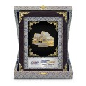 7" x 9" Premium Songket Frame with Gold Plated Pewter (Royale Blue) : Rumah Melayu (Malay House)