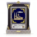 7" x 9" Premium Songket Frame with Gold Plated Pewter (Royale Blue) : Malaysia Landmark