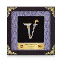 8" x 8" Songket Frame (Silver Violet) with Gold Plated Pewter : Keris