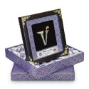 8" x 8" Songket Frame (Silver Violet) with Gold Plated Pewter : Keris