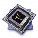 8" x 8" Songket Frame (Silver Violet) with Gold Plated Pewter : Keris