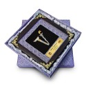 8" x 8" Songket Frame (Silver Violet) with Gold Plated Pewter : Keris