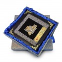 8" x 8" Songket Frame (Royale Blue) with Gold Plated Pewter : Putrajaya Landmark