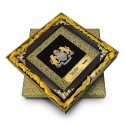 8" x 8" Songket Frame (Royale Gold) with Gold Plated Pewter : Coat of Arms of Malaysia (Jata Negara Logo Malaysia)