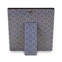 8" x 8" Songket Frame (Royale Blue) with Gold Plated Pewter : Putrajaya Landmark