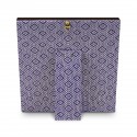 8" x 8" Songket Frame (Silver Violet) with Gold Plated Pewter : Keris