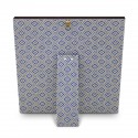 10" x 10" Songket Frame (Royale Blue) with Gold Plated Pewter : Malaysia Landmark