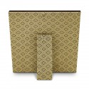 10" x 10" Songket Frame (Royale Gold) with Gold Plated Pewter : Bunga Raya 2 Flowers
