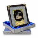 10" x 10" Songket Frame (Royale Blue) with Gold Plated Pewter : Malaysia Landmark