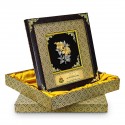 10" x 10" Songket Frame (Royale Gold) with Gold Plated Pewter : Bunga Raya 2 Flowers