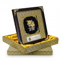 10" x 10" Songket Frame (Royale Gold) with Gold Plated Pewter : Bunga Raya 2 Flowers