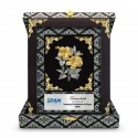 7" x 9" Premium Songket Frame with Gold Plated Pewter (Silver Black) : Bunga Raya 2 Flowers
