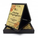 5" x 7" Plaque in Songket : Penghargaan with Flower Background