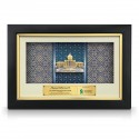 8.5" x 13" VIP Frame with Songket & Gold Plated Pewter - Perdana Putra Building