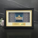 8.5" x 13" VIP Frame with Songket & Gold Plated Pewter - Perdana Putra Building