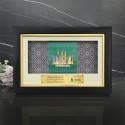 8.5" x 13" VIP Frame with Songket & Gold Plated Pewter - Kuala Lumpur Landmark