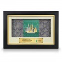 8.5" x 13" VIP Frame with Songket & Gold Plated Pewter - Kuala Lumpur Landmark