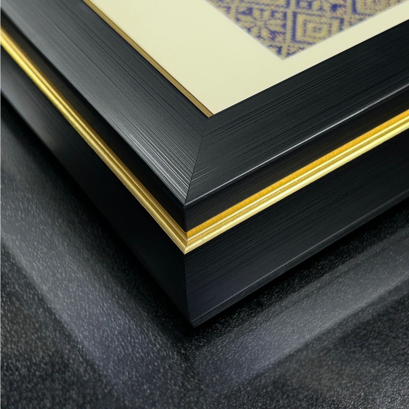 8.5" x 13" VIP Frame with Songket & Gold Plated Pewter - Kuala Lumpur ...