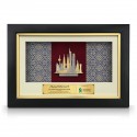 8.5" x 13" VIP Frame with Songket & Gold Plated Pewter - Kuala Lumpur Landmark