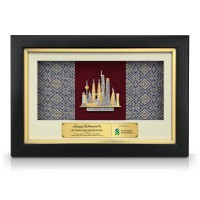 8.5" x 13" VIP Frame with Songket & Gold Plated Pewter - Kuala Lumpur Landmark