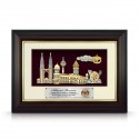 8.5" x 12" Gold Border Solid Frame With Gold Plated Pewter - Malaysia Landmark