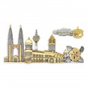 8.5" x 12" Gold Border Solid Frame With Gold Plated Pewter - Malaysia Landmark