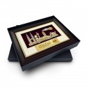 8.5" x 12" Gold Border Solid Frame With Gold Plated Pewter - Malaysia Landmark