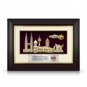 8.5" x 12" Gold Border Solid Frame With Gold Plated Pewter - Malaysia Landmark