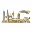 8.5" x 12" Gold Border Solid Frame With Gold Plated Pewter - Malaysia Landmark