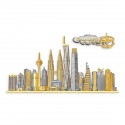 8.5" x 12" Gold Border Solid Frame With Gold Plated Pewter - Kuala Lumpur Landmark
