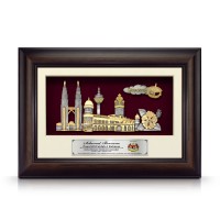 8.5" x 12" VIP Frame with Gold Plated Pewter - Malaysia Landmark