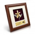 8" x 8" Solid Frame with Gold Plated Pewter - Orchid Flower
