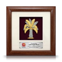 8" x 8" Solid Frame with Gold Plated Pewter - Kelapa Sawit (Oil Palm)