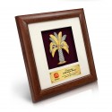 8" x 8" Solid Frame with Gold Plated Pewter - Kelapa Sawit (Oil Palm)