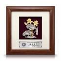 8" x 8" Solid Frame with Gold Plated Pewter - Lotus Flower (Bunga Teratai)