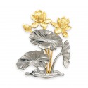 8" x 8" Solid Frame with Gold Plated Pewter - Lotus Flower (Bunga Teratai)