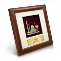8" x 8" Solid Frame with Gold Plated Pewter - Masjid (Mosque)