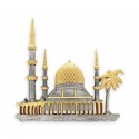 8" x 8" Solid Frame with Gold Plated Pewter - Masjid (Mosque)