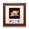 8" x 8" Solid Frame with Gold Plated Pewter - Rumah Melayu (Malay House)