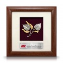 8" x 8" Solid Frame with Gold Plated Pewter - Pepper Leave