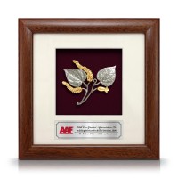 8" x 8" Solid Frame with Gold Plated Pewter - Pepper Leave