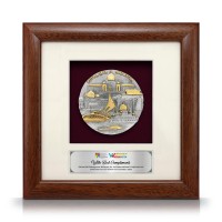 8" x 8" Solid Frame with Gold Plated Pewter - Putrajaya (Round)