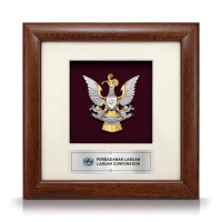 8" x 8" Solid Frame with Gold Plated Pewter - Coat of Arms of Sarawak (Logo Sarawak)