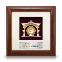 8" x 8" Solid Frame with Gold Plated Pewter - Gong
