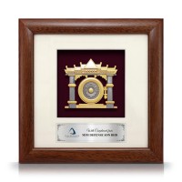8" x 8" Solid Frame with Gold Plated Pewter - Gong