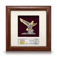 8" x 8" Solid Frame with Gold Plated Pewter - Eagle